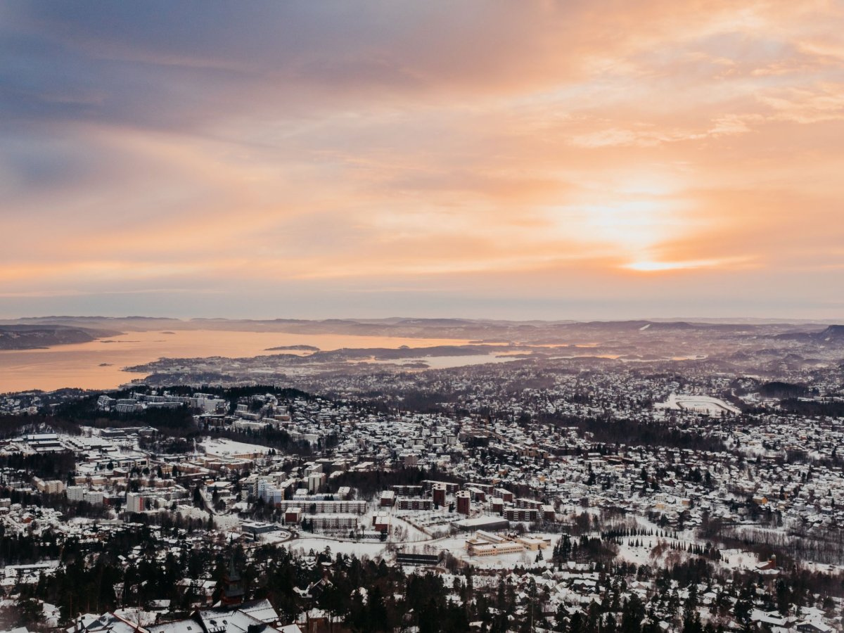 Oslo při západu slunce