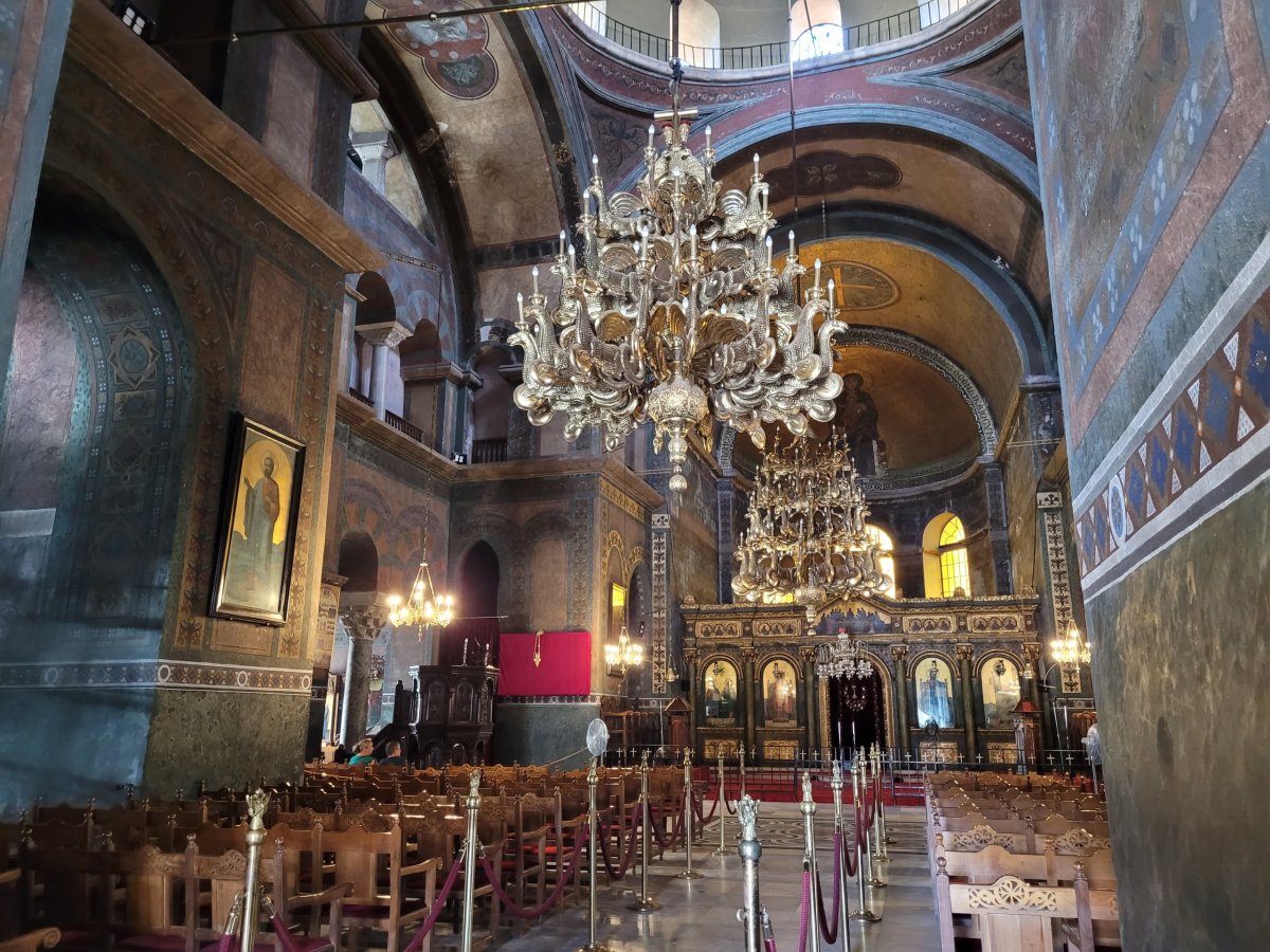 Interiér chrámu Hagia Sofia