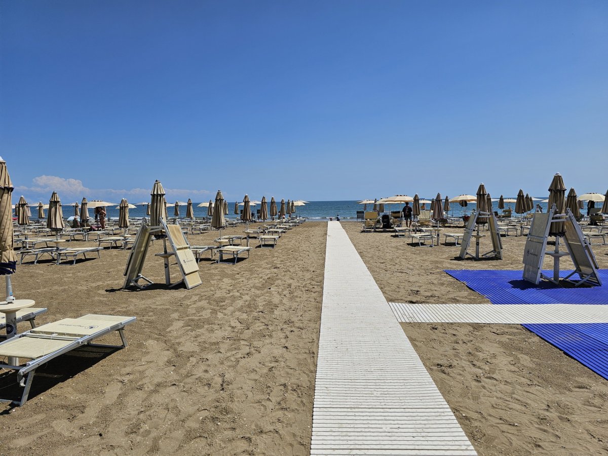 Placená pláž na Lido di Venezia