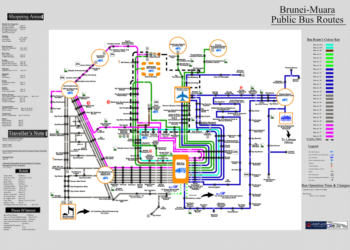 Mapa autobusových linek