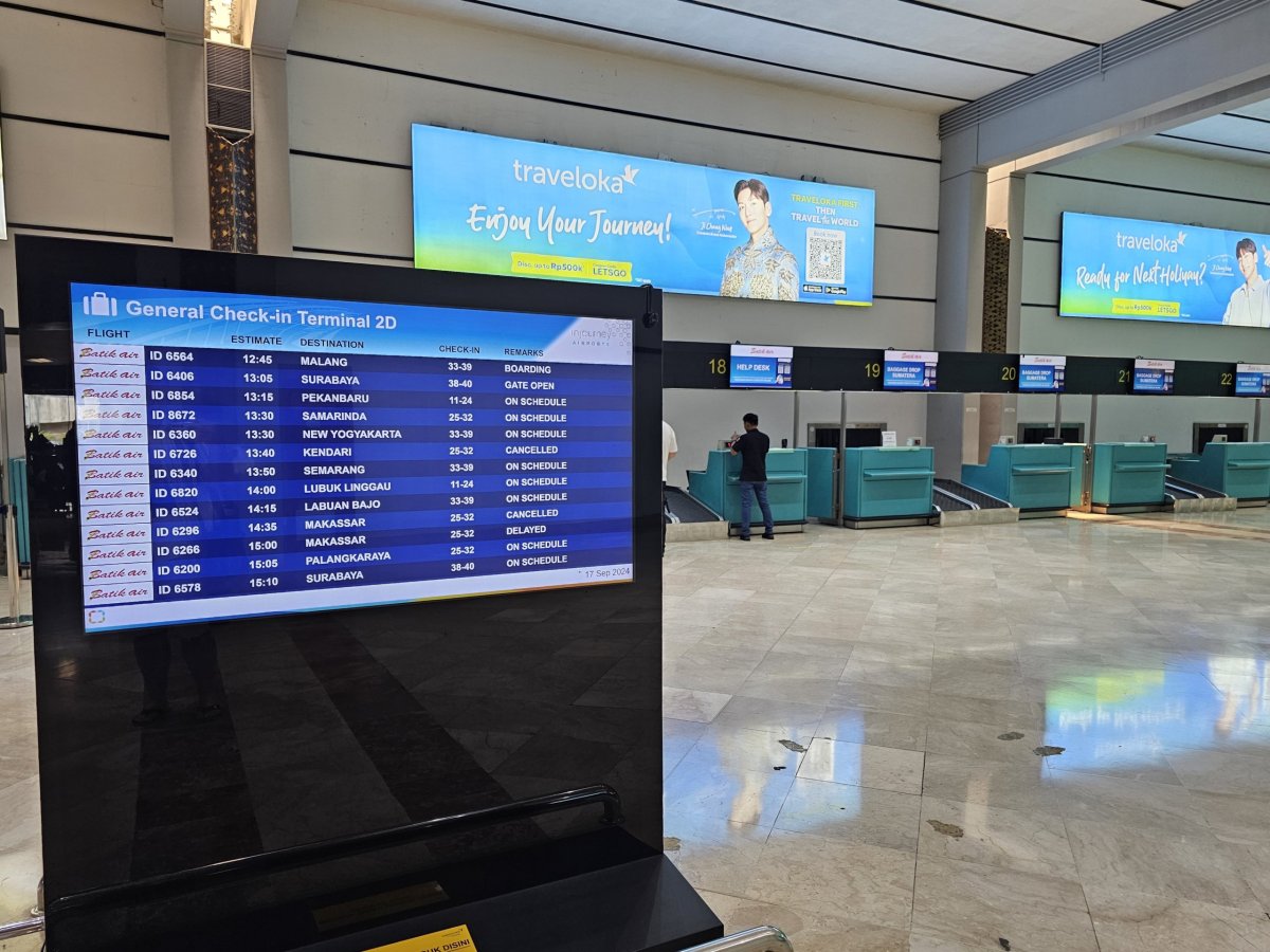 Check-in na letišti Jakarta CGK